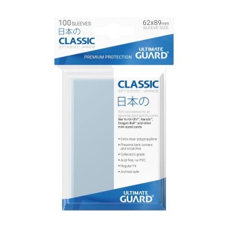 FUNDAS DE CARTAS TAMAÑO JAPONES TRANSPARENTES- ULTIMATE GUARD (100UDS)