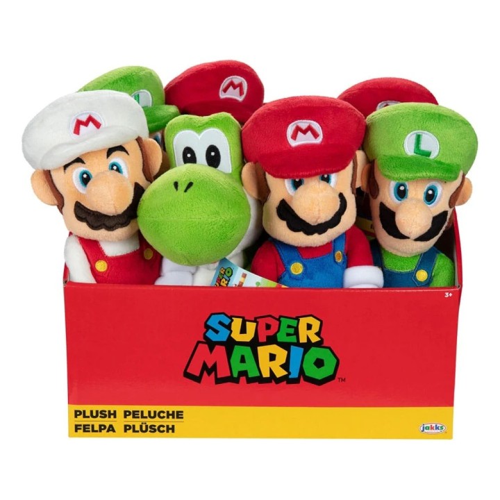 SUPER MARIO - DISPLAY 8 PELUCHES DE 25CM SURTIDO