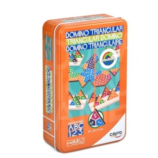 DOMINO TRIANGULAR CAJA DE METAL FSC 100% | Juego Clásico | Puzzle Lógica