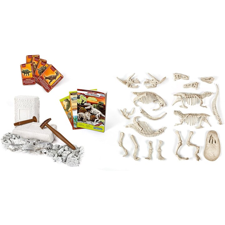 ARQUEOJUGANDO 2 EN 1 T-REX Y TRICERATOPS FLUORESCENTE | Manualidades | Set Construcción