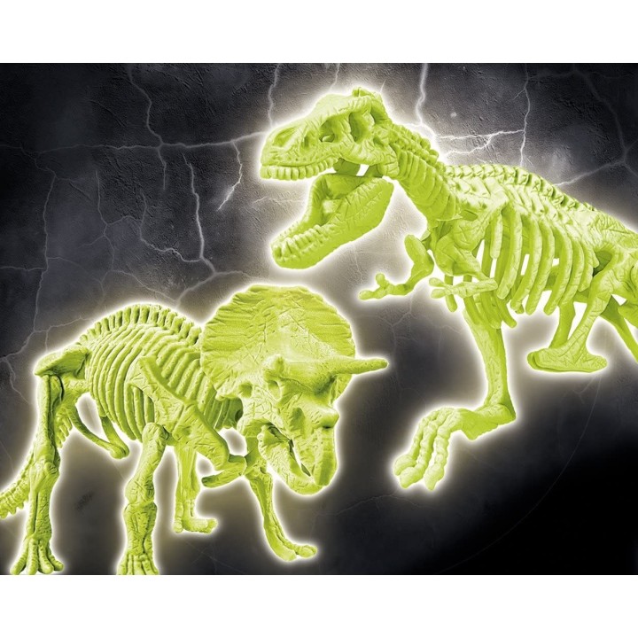 ARQUEOJUGANDO 2 EN 1 T-REX Y TRICERATOPS FLUORESCENTE | Manualidades | Set Construcción