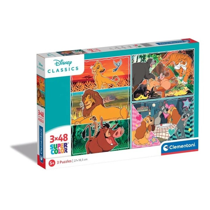 PUZZLE 3x48 PZAS DISNEY CLASICOS | Puzzle Lógica | Juego de Mesa Infantil