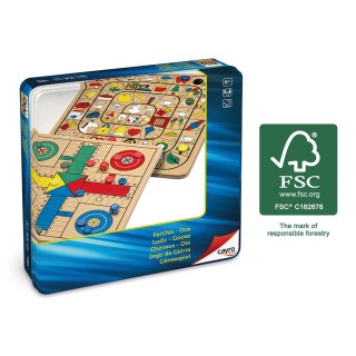 PARCHIS - OCA MADERA CAJA DE METAL | Juego Clásico | Edición Coleccionista