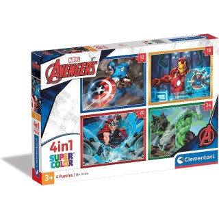 PUZZLE 4 IN 1 VENGADORES MARVEL | Puzzle Lógica | Juego de Mesa Infantil