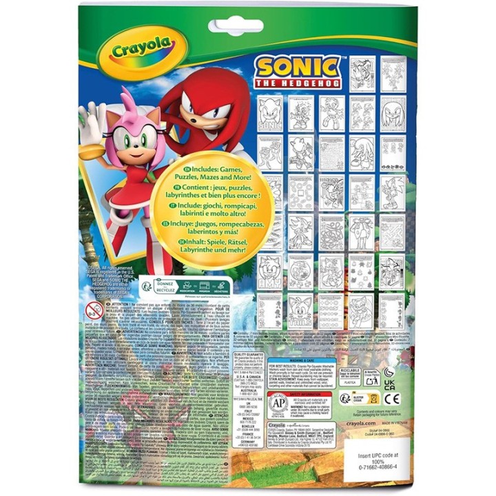 LIBRO DE ACTIVIDADES Y COLOREAR 7 ROTULADORES SONIC | Manualidades | Juego de Viaje
