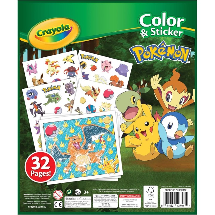 LIBRO COLOREAR + STICKERS POKEMON | Manualidades | Coleccionable