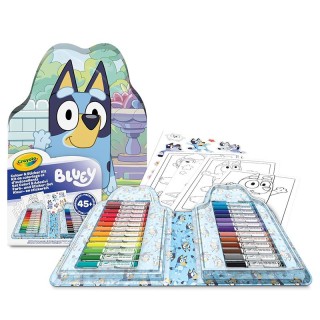 MALETIN 45 PIEZAS PARA COLOREAR CON STICKERS BLUEY | Manualidades | Coleccionable