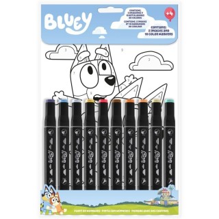 SET COLOREA CON NUMEROS BLUEY 10 ROTULADORES DE ALCOHOL | Manualidades | Comprar Online