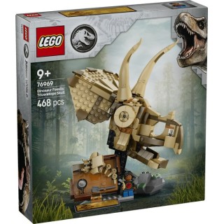 LEGO JURASSIC WORLD FÓSILES DE DINOSAURIO: CRÁNEO TRICERATOPS | Set Construcción | Coleccionable