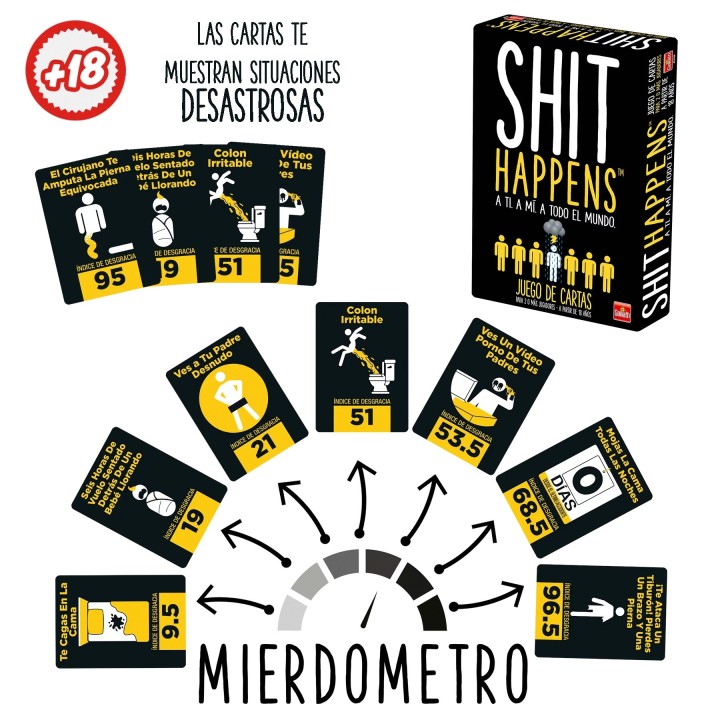 SHIT HAPPENS | Juego de Cartas Familiar | Juego de Bluf