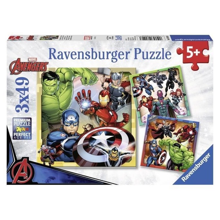 PUZZLE MARVEL LOS VENGADORES 3 X 49 | Puzzle Lógica | Coleccionable