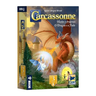 CARCASSONNE EXP.3 - DRAGONES Y HADAS | Expansión Juego de Mesa | Juego de Mesa Estrategia