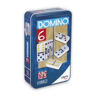DOMINO COLORES DOBLE 6 CAJA DE METAL | Juego Clásico | Juego de Mesa Estrategia