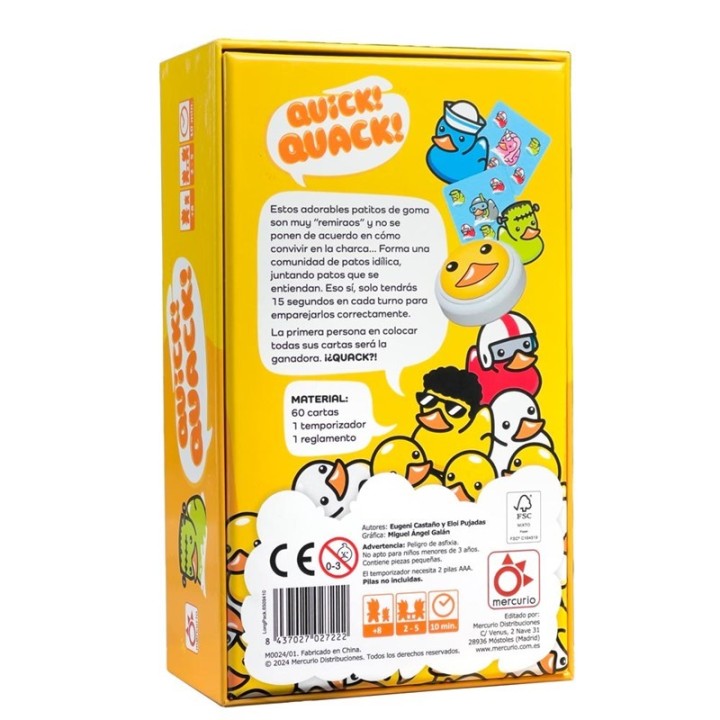 QUICK! QUACK! | Juego de Cartas Familiar | Juego de Mesa Infantil