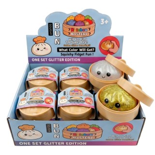 DISPLAY 12 DUMPLING SQUISHY GLITTER 10CM | Peluche | Coleccionable
