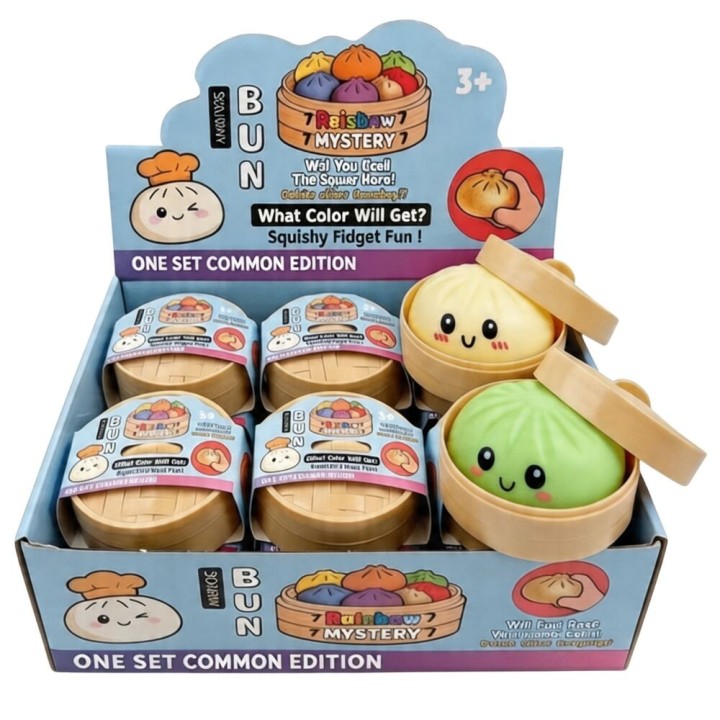DISPLAY 12 DUMPLING SQUISHY COMMON 10CM | Peluche | Coleccionable