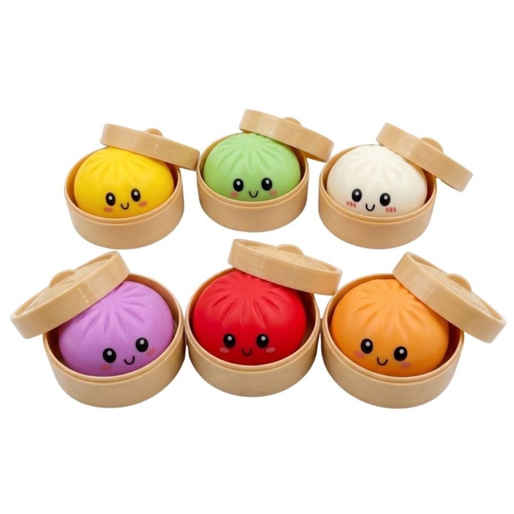 DISPLAY 12 DUMPLING SQUISHY COMMON 10CM | Peluche | Coleccionable