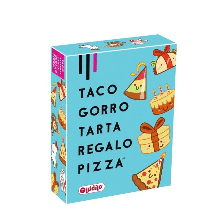TACO, GORRO, TARTA, REGALO, PIZZA | Juego de Cartas Familiar | Juego de Habilidad