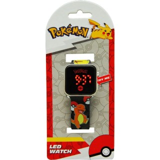 RELOJ LED POKEMON NEGRO CHARMANDER | Coleccionable | Accesorio Juego de Mesa