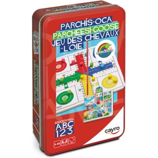 PARCHIS OCA TRAVEL CAJA DE METAL FSC. 100% | Juego Clásico | Juego de Viaje