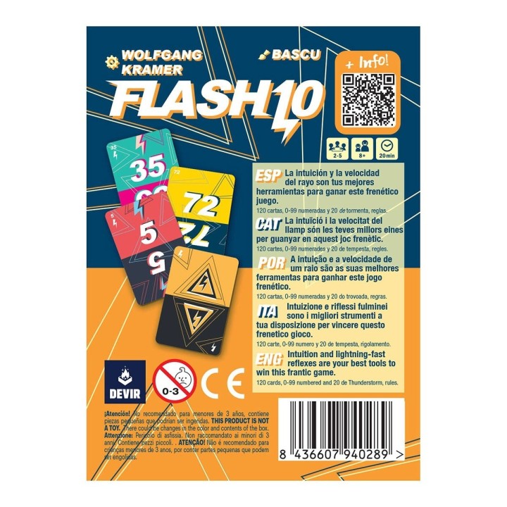 Flash 10 | Juego de Cartas Familiar | Juego de Viaje